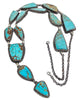 Julian Chavez, Necklace, Number Eight Turquoise, Lasso, Navajo Handmade, 36"