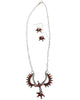 Rose, Darryl Fambrough, Necklace, Earrings, Mediterranean Coral, Zuni Made, 15"