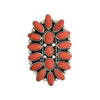 Geraldine James, Cluster Ring, Mediterranean Coral, Navajo, 8 1/2"