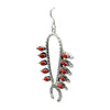 Allison Manuelito, Earrings, Squash Blossom, Mediterranean Coral, Navajo, 2 1/2"