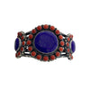 Anthony Skeets, Bracelet, Blue Lapis Lazuli, Coral, Silver, Navajo Made, 6 1/2"
