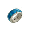 Lester James, Inlay Ring, Turquoise, Navajo Handmade, Size 7