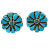 Stephanie Johnson, Earring, Blossom, Kingman Turquoise, Navajo Handmade, 5/8"