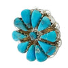 Stephanie Johnson, Earring, Blossom, Kingman Turquoise, Navajo Handmade, 5/8"