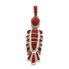 Vernon Haskie, Pendant, Ancient Man Inspired Coral Pendant, Navajo, 4"