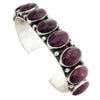 Sheila Tso, Row Bracelet, Purple Spiny Oyster Shell, Navajo Handmade, 7”