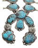 Freddie Maloney, Squash Blossom Necklace, Egyptian Turquoise, Navajo Made, 30”