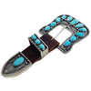 Tommy Jackson, Ranger Belt Buckle, Easter Blue Turquoise, Navajo Made, 1 1/4"