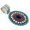 Melvin, Tiffany Jones, Pendant, Coral, Turquoise, Shell, Navajo Handmade, 5 1/4"