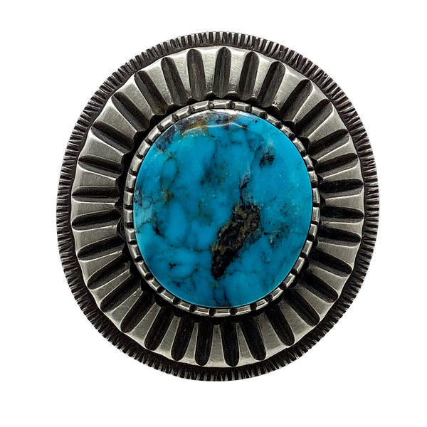 Tommy Jackson, Ring, Kingman Turquoise, Navajo Handmade, 13