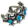 Wilford Henry, Sandcast Bracelet, Easter Blue Turquoise, Navajo Handmade, 6 1/4"
