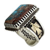 Arland Ben, Ring, 14k Gold, Sterling, Bisbee Turquoise, Navajo Handmade, 11 1/2