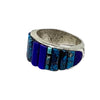 Lester James, Inlay Ring, Kingman Turquoise, Lapis, Navajo Handmade, 9 1/2