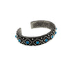 Ernest Rangel, Bracelet, Kingman Turquoise, Diamonds, Navajo Handmade, 6 1/2"