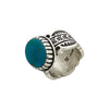 Aaron John, Ring, Kingman Turquoise, Stamping, Heavy, Navajo Handmade, 12 1/2