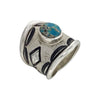 Roy Tracy, Ring, Kingman Turquoise, Sterling Silver, Stamping, Navajo Made, 12