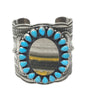Andy Cadman, Bracelet, Cluster, Turquoise, Bumble Bee Jasper, Navajo, 6 7/8"