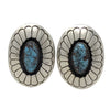 Tommy Jackson, Earring, Nevada Blue Turquoise, Shadow Box, Navajo Made, 1 1/2"