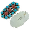 Melvin, Tiffany Jones, Earrings, Turquoise, Coral, Cluster, Navajo Made, 1 7/8"