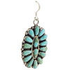 Zeita Begay, Pierced Earrings, Dangle, Turquoise Cluster, Navajo Made, 2 1/4"