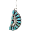 Zeita Begay, Pierced Earrings, Dangle, Turquoise Cluster, Navajo Made, 2 3/8"