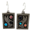 Aaron John, Pierced Earring, Humming Bird, Silver, Navajo Handmade, 1 5/8"