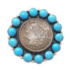 Phillip Yazzie, Bracelet, Silver Dollar, Kingman Turquoise, Navajo Made, 6 1/2"