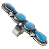 Hemerson Brown, Ring, Long, Kingman Turquoise, Navajo Handmade, Adjustable