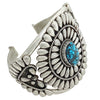 Thomas Jim, Bracelet, Black Webbed Kingman Turquoise, Navajo Handmade, 6 5/8"