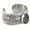 Norbert Peshlakai, Bracelet, Moonstone, Stamping, Navajo Handmade, 6 1/2"