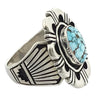 Kary Begay, Ring, Number Eight Turquoise, Silver Overlay, Navajo Made, 11 1/2