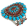 Melvin, Tiffany Jones, Bracelet, Kingman Turquoise, Coral, Navajo Made, 7 1/4"