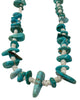Turquoise Bead Necklace, Clam Shell, Circa 1950s, Old Natural Stone, 13”
