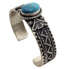 Derrick Cadman, Bracelet, Kingman Turquoise, Stamping, Navajo Handmade, 6 3/4"