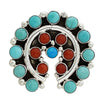 Tiffany, Melvin Jones, Adjustable Ring, Turquoise Coral, Horseshoe, Navajo Made