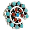 Tiffany, Melvin Jones, Adjustable Ring, Turquoise Coral, Horseshoe, Navajo Made