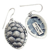 Monty Claw, Earrings, Turtle Shell Design, Stamping, Navajo Handmade, 2 1/2"