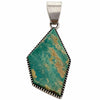 Harrison Jim, Pendant, Fox Turquoise, Sterling Silver, Navajo Handmade, 3"