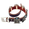 Aaron John, Leather Bracelet, Thunderbird, Turquoise, Navajo Made, 7" - 9 3/4"
