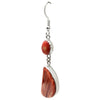 Jones Bahe, Dangle Earrings, Red Spiny Oyster Shell, Navajo Handmade, 2 1/2"