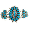 Lorraine Waatsa, Bracelet, Cluster, Turquoise, Silver, Zuni Handmade, 6 3/8"