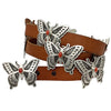 Scotty Skeets, Concho Belt, Butterfly, Mediterranean Coral, Navajo Made, 48"