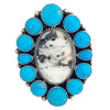 Tyler Brown, Ring, White Buffalo, Kingman Turquoise, Navajo Handmade, 8