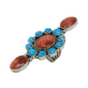 Geraldine James, Cluster Ring, Kingman Turquoise, Shell, Navajo Handmade, 7 1/2