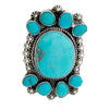 Kevin Billah, Cluster Ring, Kingman Turquoise, Navajo Handmade, Adjustable