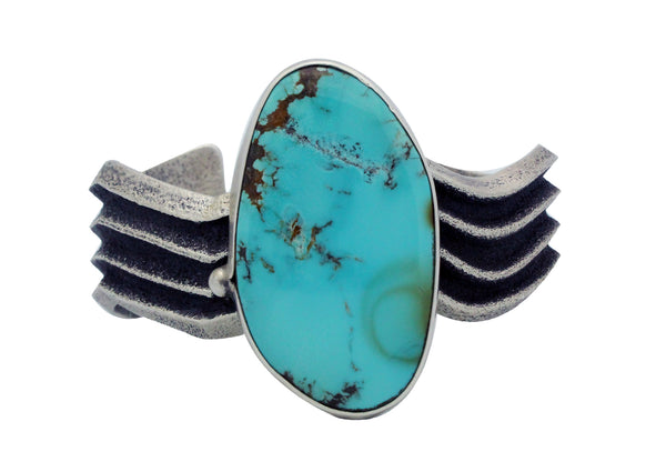 Monty Claw, Bracelet, Tufa Cast, Royal Blue Turquoise, Navajo Handmade, 6.75