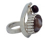 Fritz Casuse, Silver Wire Wrapped Ring with Agate, Maroon Pearl, 7