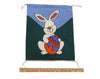 Joann Begay, Pictorial Easter Bunny Rug, Navajo Handwoven, 14in x 17in