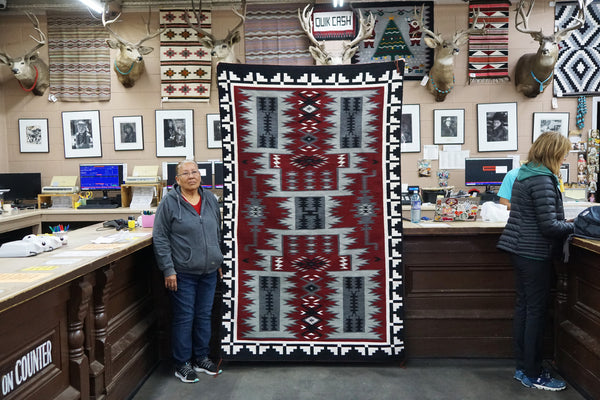 Charlene Begay, Storm Pattern, Navajo Handwoven Rug, 88” x 58”