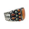 Lily Kee, Bracelet, Orange Spiny Oyster, Green Kingman Turquoise, Navajo, 6 3/4"